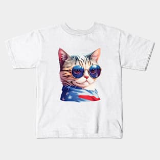 Cool Ameowica Patriot Kids T-Shirt